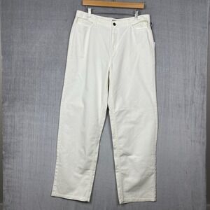 Future Collective Jeans Womens 12 Alani Noelle White Baggy Cut Out Waistband